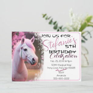 Belle 3D Spirit Pony 12 Anniversaire Invitation