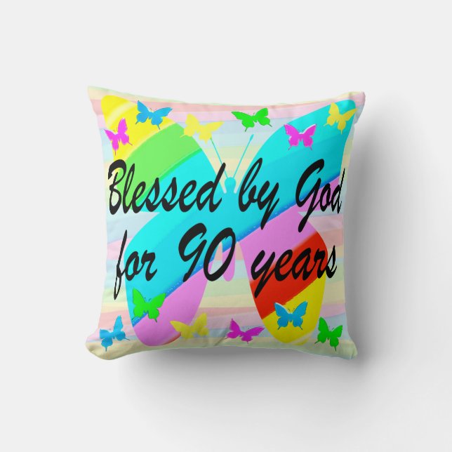 BELLE 90E ANNIVERSAIRE BÉNÉDICTION DE DIEU COUSSIN (Recto)