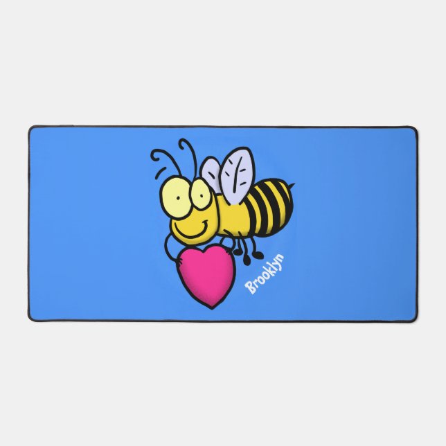 Belle abeille drôle avec dessin animé du coeur (Recto)