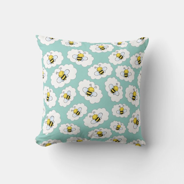 Belle abeilles Motif lancer des oreillers (Recto)