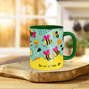 Belle abeilles nid d'abeille Coffee Mug