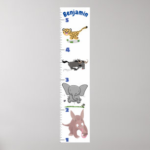 Belle affiche animée d'animaux safari