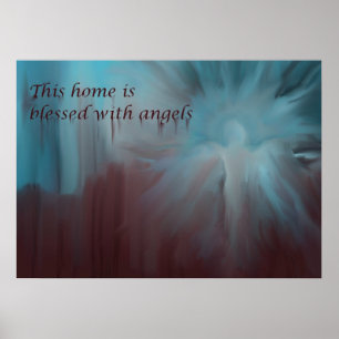 Belle affiche d'ange, ange gardien pour la maison