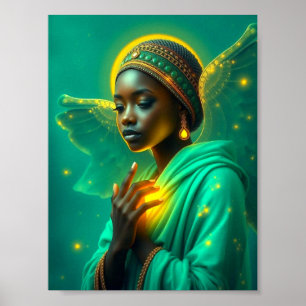 Belle affiche d'ange lumineux