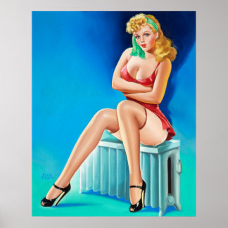 Belle affiche d'art de fille Pin up Vintage