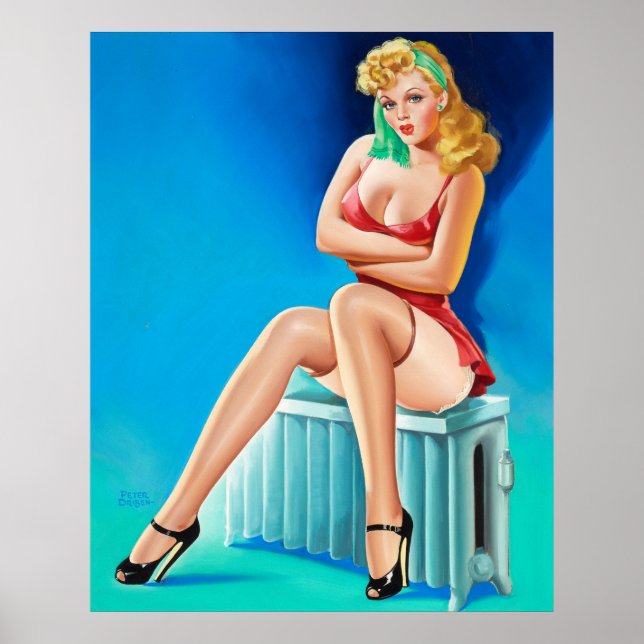 Belle affiche d'art de fille Pin up Vintage (Devant)