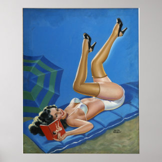 Belle affiche d'art de fille Pin up Vintage