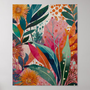 Belle affiche d'art floral tonique