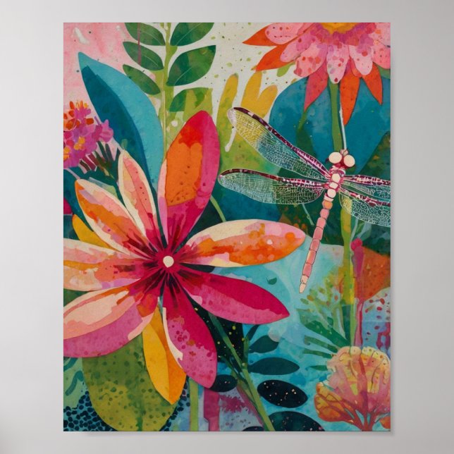 Belle affiche d'art floral tonique (Devant)