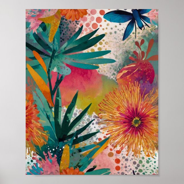 Belle affiche d'art floral tonique (Devant)