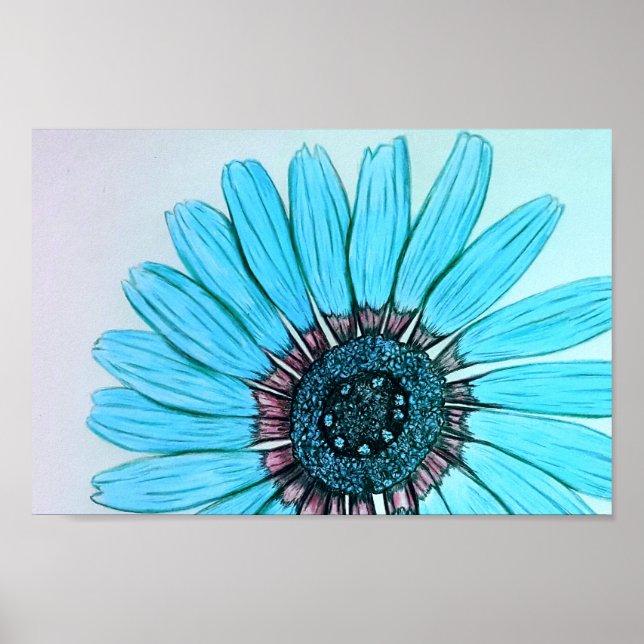 Belle affiche de design de fleurs dessinée à la ma (Devant)