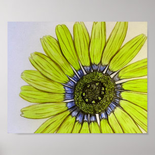 Belle affiche de design de fleurs dessinée à la ma