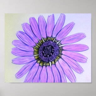 Belle affiche de design de fleurs dessinée à la ma