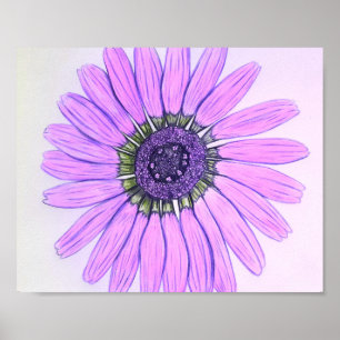 Belle affiche de design de fleurs dessinée à la ma