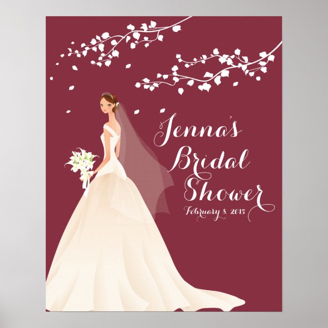 Belle affiche de Fête des mariées de mariée chic (Devant)