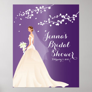 Belle affiche de Fête des mariées de mariée chic