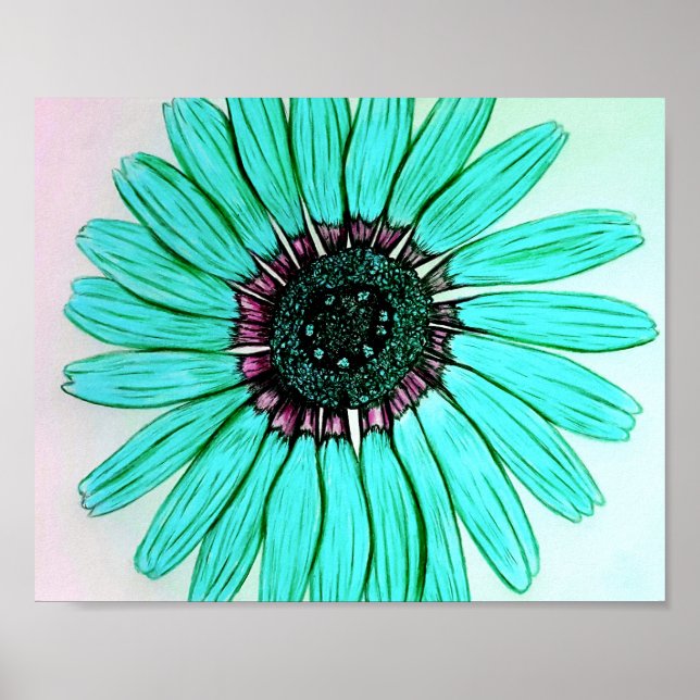 Belle affiche de fleurs dessinée à la main (Devant)