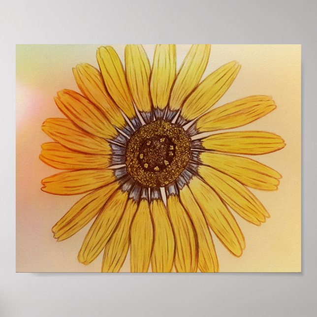 Belle affiche de fleurs dessinée à la main (Devant)