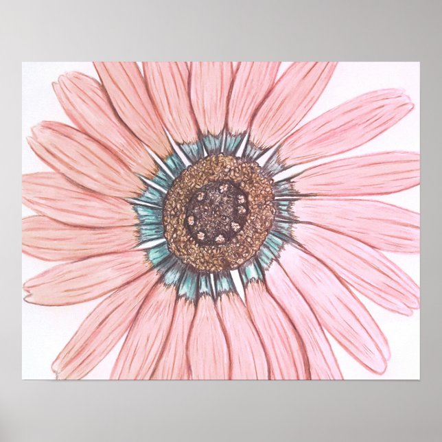 Belle affiche de fleurs dessinée à la main (Devant)