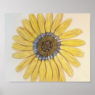 Belle affiche de fleurs dessinée à la main