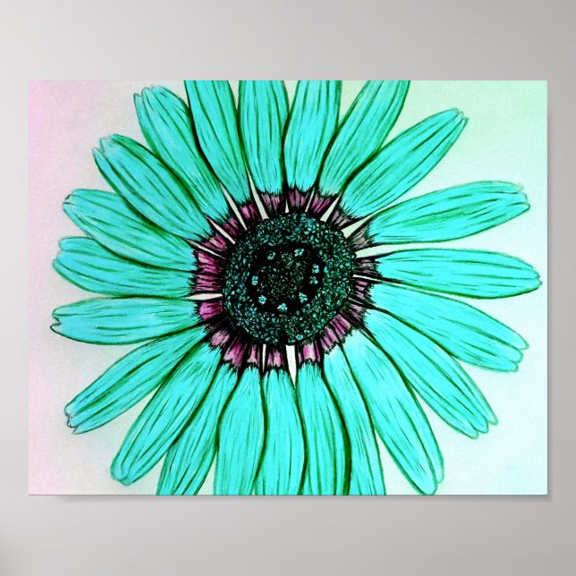 Belle affiche de fleurs esquissée à la main (Devant)