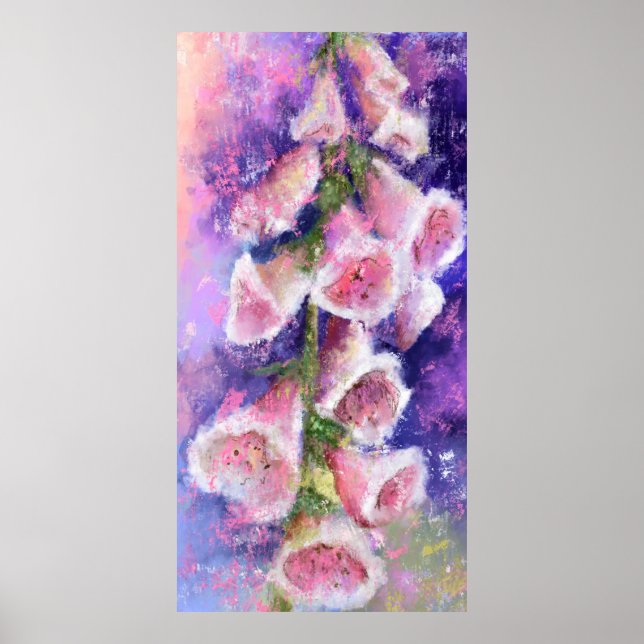 Belle affiche de fleurs violettes roses (Devant)