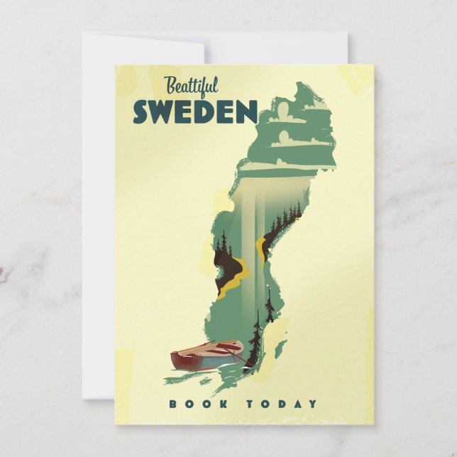 Belle affiche de voyage en Suède (Devant)