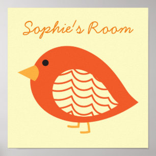 Belle affiche d'oiseaux colorée