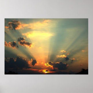 Belle affiche du coucher de soleil