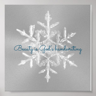Belle affiche Gray Inspirational Snowflake Gris