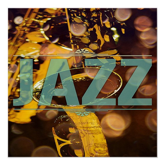 Belle affiche JAZZ avec saxaphone (Devant)