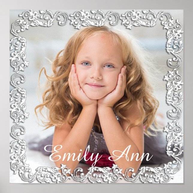 Belle affiche photo grande avec bordure de script (Devant)