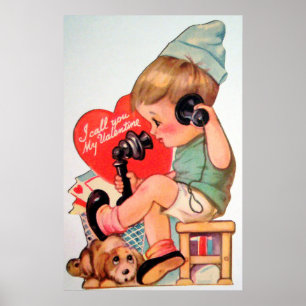Belle affiche retro vintage Valentine