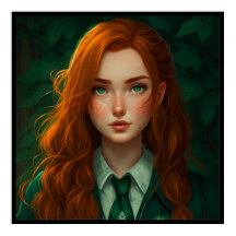 Belle affiche rouge fille Anime