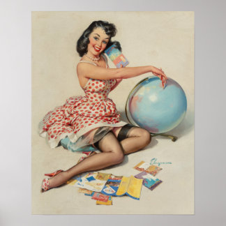 Belle affiche Vintage Pin Up Art - Gil Elvgren