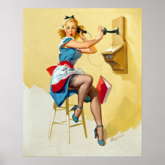 Belle affiche Vintage Pin Up Art - Gil Elvgren