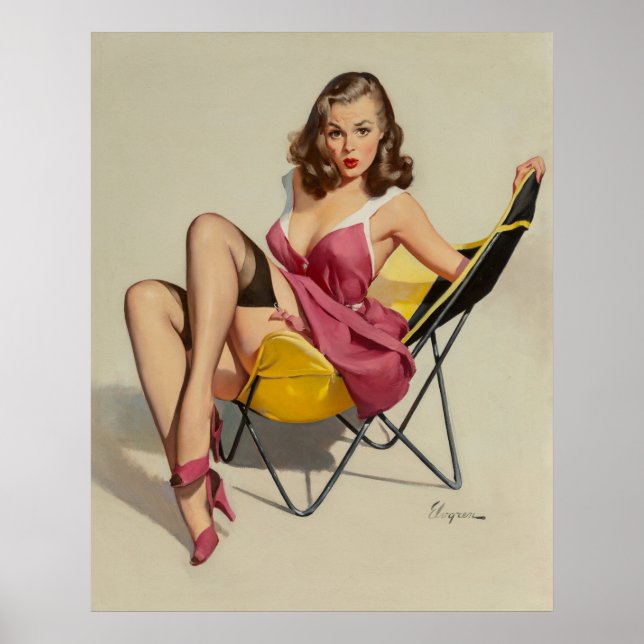 Belle affiche Vintage Pin Up Art - Gil Elvgren (Devant)