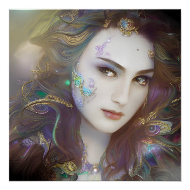 Belle AI Généré Femme Glossy Poster (Devant)