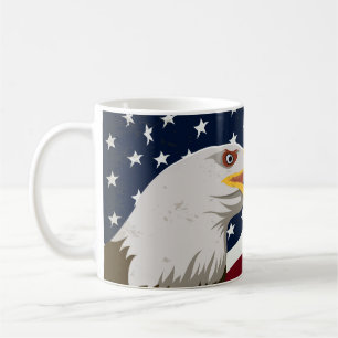 Belle Aigle & USA Drapeau café Mug