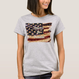 Belle Amérique, Grey, T-shirt femme patriotique
