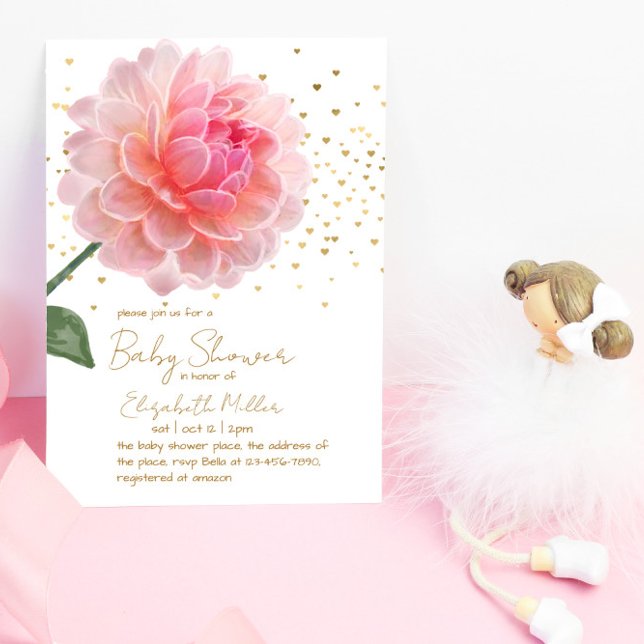Belle Aquarelle Baby shower Fleur Invitation (Créateur téléchargé)