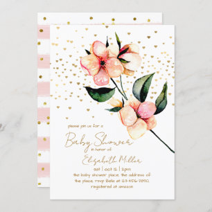 Belle Aquarelle Baby shower Fleur Invitation