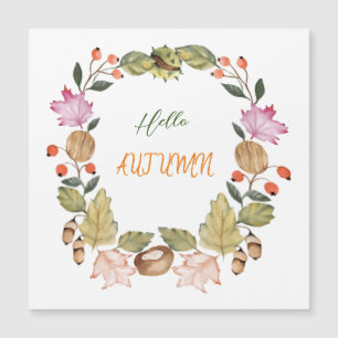 Belle aquarelle couronne d'automne de postc feuill
