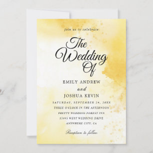 belle aquarelle jaune invitation mariage