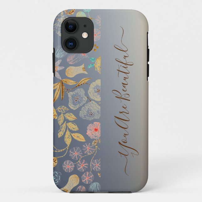 Belle aquarelle motif floral coque iphone (Dos)