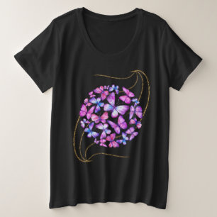 Belle Aquarelle Papillons avec Boule d'Or
