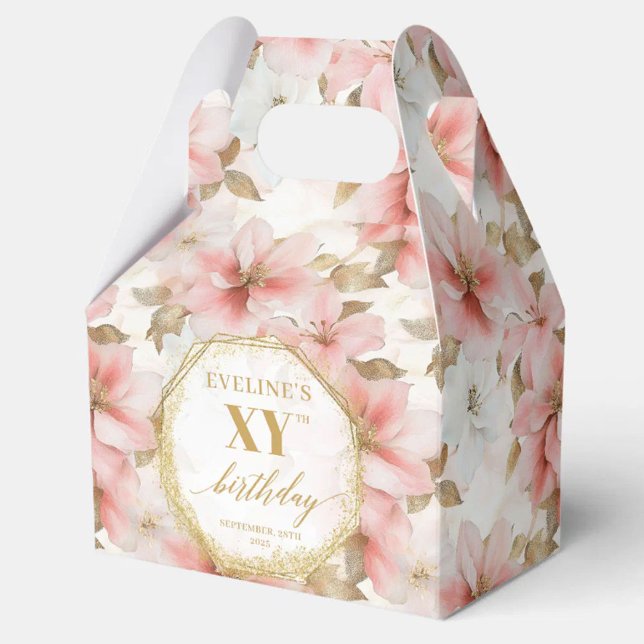 Belle Aquarelle rose pâle Ballotins d'anniversaire (Lovely Light Pink Watercolor Birthday Favor Boxes)