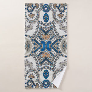 Belle arabesque blanche et bleue, motif islamique