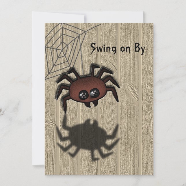 Belle araignée en saignée par Halloween Invitation (Devant)