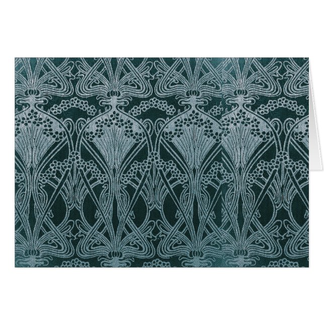 Belle, argent turquoise, motif Art nouveau, floral (Devant Horizontal)